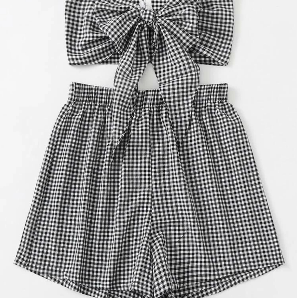 Plaid Shorts Set